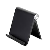 Dreamil Handyhalterung Tisch Handy Ständer Faltbar Handyhalter Schreibtisch Verstellbar Handyständer Kompatibel mit Phone Tablet Schwarz