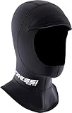 CRESSI Unisex-Adult Guardian Peaked Hood Kapuze mit 2 mm Dickem, Doppelt Gefüttertem Neoprenvisier, Schwarz, XL/5