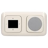 Busch Jäger DAB+ Unterputzradio Radio 8215 U-101 in Duro 2000 cremeweiß mit 1 x Lautsprecher inkl. EBROM Phasenprüfer zur Montage der Geräte