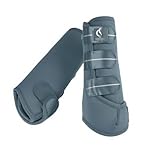 Eskadron Gamaschen Dressurgamaschen Beinschutz Pro Dressage hinten Classic Sports, Größe:Warmblut (Full), Farbe:Steel Blue