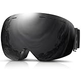 DADA-PRO Skibrille Herren Damen, Ski Brille 100% UV-Schutz Anti-Fog Helmkompatibel Rahmenlose Skibrille Für Brillenträger OTG Ski Goggles Snowboard Brille (Schwarz)
