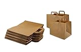 Papiertragetasche, Geschenktüten, Kraftpapiertragetasche 26+17x25 cm Braun- 250 Stück