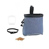 Leckerli-Tasche für Hunde, mit Silikon-Futterbeutel, wasserdicht, mit Schultergurt, Hüftgurt und Clip, leicht zu transportieren, Denim-Blau