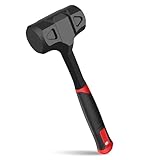 3LB Dead Blow Hammer,Totschlaghammer-Schwere einteilige Konstruktion aus geschmiedetem Kohlenstoffstahl,Pvc-Hammer mit Stahlkugel-gefülltem Kopf,Anti-Vibrations-Griff für Präzision und Kontrolle