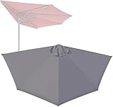 Regenschirm-Ersatz-Baldachin, halbrundes Obertuch für Balkon, 5 Rippen, Outdoor-Schattenlösung