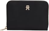TOMMY HILFIGER Damen Th Icon Med Za Nylon Aw0aw17741 Geldbörse mit umlaufendem Reißverschluss, Black (Black)