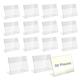 30 Stück Acryl Etikettenhalter Buffet Schilder Preisschilder Aufsteller Namensschilder Tisch Acryl Aufsteller Transparent Halter Visitenkarten-Display für büro Ladengeschäft und Supermarkt (9 x 6cm)