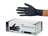 SF Nitrilhandschuhe M Schwarz – 100 Stück Einweghandschuhe, Einmalhandschuhe, Puderfrei, Latexfrei, Gummihandschuhe Einweg zum Kochen, Putzen, für Medizin, Küche, Garten, Werkstatt, Tattoo, Haushalt