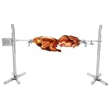 Elektrischer Lammgrill, Spanferkelgrill, Spießbratengrill, 40 kg BBQ-Spießgrill für Schwein, Lamm, Ziege, Höhenverstellbar, 20W-Motor, kommerzielle Edelstahl-Drehspießröster mit Hitzeschild für Grillb