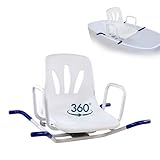 Mobiclinic®, Badewannensitz senioren, Lago, 360º drehbar, Europäische Marke, Drehstuhl dusche, Duschstuhl mit armlehnen und rückenlehne, Drehbarer badewannenstuhl, Wannensitz, Verstellbar