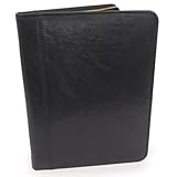 Bucklestone - Herren Leder A4 Notizbuchtasche - Schreibmappe mit Reißverschluss - Konferenzmappe Passend für ein Notizbuch - London - Schwarz