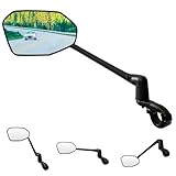 Homieway Fahrradspiegel,Neue Funktion Fahrrad Rückspiegel mit kontrollierter Ausfahrrichtung,HD Echtglas E-scooter,360°Dreh Großer Fahrrad Spiegel für E-bike Lenker Links(22.2-25.4mm)