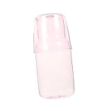 MOLUCKFU 1 Satz Glaskühler Container Filter vereist Becher Wasserflasche Nachttisch easy putz wasserkocher entkalker Desktop-Glaskaraffe Nachtkaraffe Glas mit hohem Borosilikatgehalt Rosa