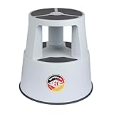 WEDO Rollhocker Super Step aus bruchfestem Kunststoff - rollbarer Elefantenfuß Tritthocker, TÜV GS-geprüft, Made in Germany, rutschfest - Höhe ca. 43 cm, Tragkraft 150 kg, (Lichtgrau)