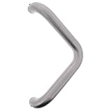 ToniTec Stoßgriff Edelstahl Haustür Stangengriff V Form Haustürgriff Achsmass 300 mm Durchmesser 32 mm