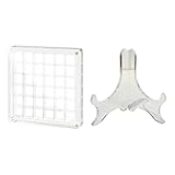 Acryl-Schmuck-Aufbewahrungsbox mit Präsentationsständer, 36 kleine Fächer, Organizer für Perlen, Ringe, Ohrringe, 12,9 x 12,9 cm, transparenter Behälter