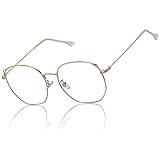 DUCO Katzenauge Blaulichtfilter Brille Damen Ohne Stärke Bildschirmbrille für PC/UV/Handy,Blaufilter Computerbrille UV Schutz 8217(Gold)
