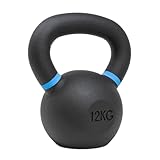 Strength Shop Kettlebell Gusseisen mit genormtem Griff, 1x 12 KG, Extrem Robust & Langlebig, Kugelhantel mit Gewichts-Farbmarkierung & Schwarzpulver-Beschichtung, ideal für Ganzkörpertraining