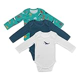 schlummersack Baby Body Langarm Set Jungen Meerestiere Größe 92 18-24 Monate | 3 Stück Babybody 100% Bio Baumwolle Bodies Baby Jungen | Baby Body Junge Pack - Baby Kleidung Junge Set