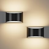 Schwarz Led Wandleuchte Innen Wandlampe - 10W 2PC Aussenlampe Wand mit Austauschbarer G9 - Wasserdichte Up Down Wandleuchten-Modern Warmweiß 3000K Lampe Wand für Balkon,Wohnzimmer,Schlafzimmer,Flur