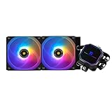 Thermalright Frozen Prism 240 Schwarz ARGB CPU Wasserkühler mit zwei PWM-Lüftern, Wasserpumpe Drehzahl ist 3300RPM,S-FDB Lager, für AMD AM4/AM5, Intel LGA1150/1155/1200/1700/1851/2011 (Schwarz ARGB)