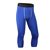 Oilskin Trainingshose, Stretchhose, Basketball-Basis, Training, Kompressionshose, Fitnesshose, Nylonhose für Herren, blau, M