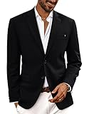 PJ PAUL JONES Sakkos für Herren Elegante Tweed Sakko Anzugjacken Business Regular Fit XL Schwarz