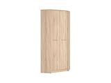 BLACK RED WHITE Eckkleiderschrank Nepo Plus 80x80 cm Sonoma Eiche ohne Spiegel beige Kratzfester Laminat 2 Türen Höhe 197 cm Breite&Tiefe 79,5 cm