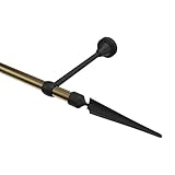 INTERDECO Gardinenstange 16 mm Ø/Landhaus Vorhangstange Messing Antik/Schwarz Typ 10153924 AZA, 320 cm