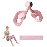 Beckenboden Trainingsgerät - Sportgeräte Zuhause zum Training der Oberschenkel, Oberschenkeltrainer mit Anti Rutsch Design, Postpartum Beckenbodentrainer mit Einem Elastischen Stretchband, Pink