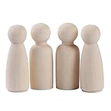 Holzfiguren Groß 10 Stück 75mm DIY Figuren (5*Männlich +5*Weiblich) Blank zum Bemalen und Basteln Holz Figurenkegel Figuren Holzkegel Spielfiguren für Weihnachten Hochzeit Geburtstag Dekoration