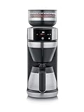 SEVERIN FILKA 2.0, Vollautomat für Filterkaffee, 5-in-1 Filterkaffeemaschine mit LED-Display, Mahlwerk, Dauerfilter & Thermokanne, nur 17 cm breit, schwarz-matt/Edelstahl, KA 4853