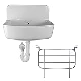 Waschbecken Ausgussbecken für draußen optional mit Gitter in grau Keller Garage Garten Waschküche