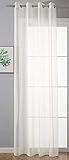 Ösenvorhang Transparent »Uni« Gardine HxB 225x140 cm Creme Stores Vorhang Ösen Bleibandabschluß Wohnzimmer, 20332-cn