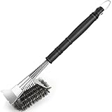 Braoses Grillbürste, Edelstahl-Reinigungsgrillbürste mit Schaber für Holzkohlegrill, Elektrogrill und Gasgrill (XL)