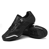 YIENHUI Fahrradschuhe Für Herren & Damen MTB-Schuhe Mit Rotationsschnürung rutschfeste Indoor- Und Outdoor-Sneaker Spin-Bikes Schuhe, Unisex-Sportschuhe-Black||Numeric_36