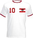 Österreich Herren T-Shirt WM 2026 Trikot Personalisiert mit eigenem Namen + Nummer - Weiß L