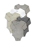 Kindsgard Wickelbody trunder 5er-Pack Langarm Grau - Größe 56 - Baby Body Langarm - Einfaches An- & Ausziehen - Zertifiziert nach OEKO-TEX Standard