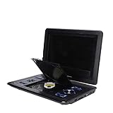 ZKLGS DVD-Player für Fernseher, Tragbarer DVD-Player Rotierender wiederaufladbarer HD-CD-DVD-Player mit LED-Bildschirm for Auto-Reiseunterstützung FM-Radio-Funktion für Familienfilme(Baby Blue)