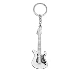 tumundo Schlüsselanhänger + Geschenk-Box Schlüsselring Rock E-Gitarre Musik Anhänger, Variante:weiß