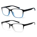 COJWIS Lesebrille Herren 2er Pack mit Blaulichtfilter Brille Lesehilfe Federscharniere Computerbrille Blaulicht Herren Lesebrille (2 Farbe Mischen, 0.50, x)