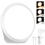 PORFOYO Tageslichtlampe 10000 Lux, Lichttherapielampe mit 3 Lichtfarben, 5 Einstellbaren Lichtintensitäten und 6 Timern, Tageslichtlampen, Sonnenlicht Lampe UV-frei für schreibtisch