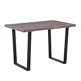 GOLDFAN Rechteckiger Esstisch aus Holz Metall Tischbeine Industrial Style Holztisch Küchentisch für 4-6 Personen (Hellbraun, 110x70x75)