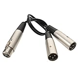DIKACA XLR Y Kabel 3 Polig XLR Splitter 1 Weiblich Auf 2 ännlich Mikrofon Kabel Für Audio Anwendungen XLR Patch Kabel Für Mixer Und Verstärker Silberfarben