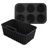 Heißluftfritteuse Silikon Korb - Wiederverwendbare Backform Für Heißluftofen Fritteusen,Antihaft Küchenhelfer Für Backofen Mikrowelle Gefrierschrank Aufwärmen Reste