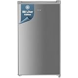 homeX Kühlschrank ohne Gefrierfach, Vollraumkühlschrank klein - 88L Nutzinhalt, freistehend und kompakt, Tischkühlschrank leise 39 dB, Fridge mit LED-Innenbeleuchtung und Temperaturregelung, silber
