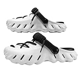 AKPEILISP Herren-Clogs für den Sommer, leicht und weich, mit Schnür-Design, geeignet für Zuhause, Ausflüge und den Strand, was sie zu einer großartigen Wahl für das Familienleben macht, Weiß und