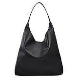 TIAASTAP Groß Handtasche für Damen Weiche Leder Tote Bag Shopper Tasche Damen Schultertasche Hobo Bag Shoulder Bag Uni Tasche Beuteltasche Tragetasche Umhängetasche mit klein Geldbörse