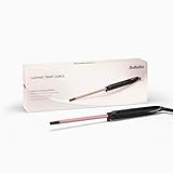 BaByliss 10 mm Lockenstab – Quarz-Keramik-Beschichtung, 10 Temperaturstufen, Lockenstab für kleine Locken, kompaktes Design, Pink & Schwarz, C449E