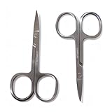 LifgWas 2pcs Profi Nagelschere aus Edelstahl, Scharf Hautschere Profi Nagelhautschere, Nail Scissors, Nagelschere Fussnägel, Hochwertige Fingernagelschere, Scharfer gebogener Schnittfläche, 9G, 8.7CM